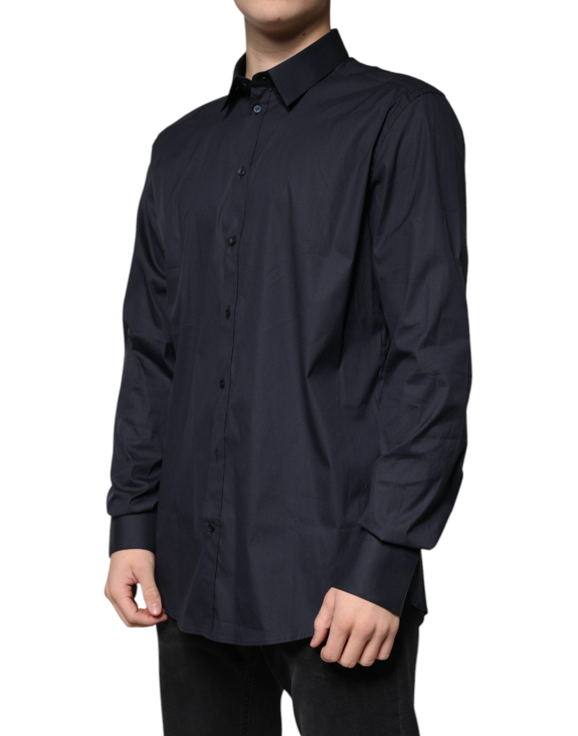 Dolce & Gabbana Black formal GOLD cotton blend shirt